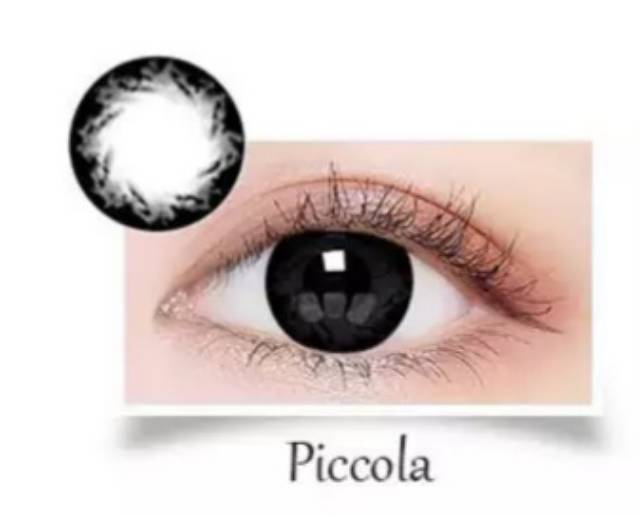 Softlens X2 Piccola/soflen warna hitam bulanan/soflens hitam picola normal s/d -6.00