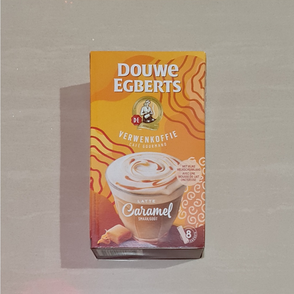 Jual Douwe Egberts Verwenkoffie Latte Caramel Instant Coffee 8 x 17.5