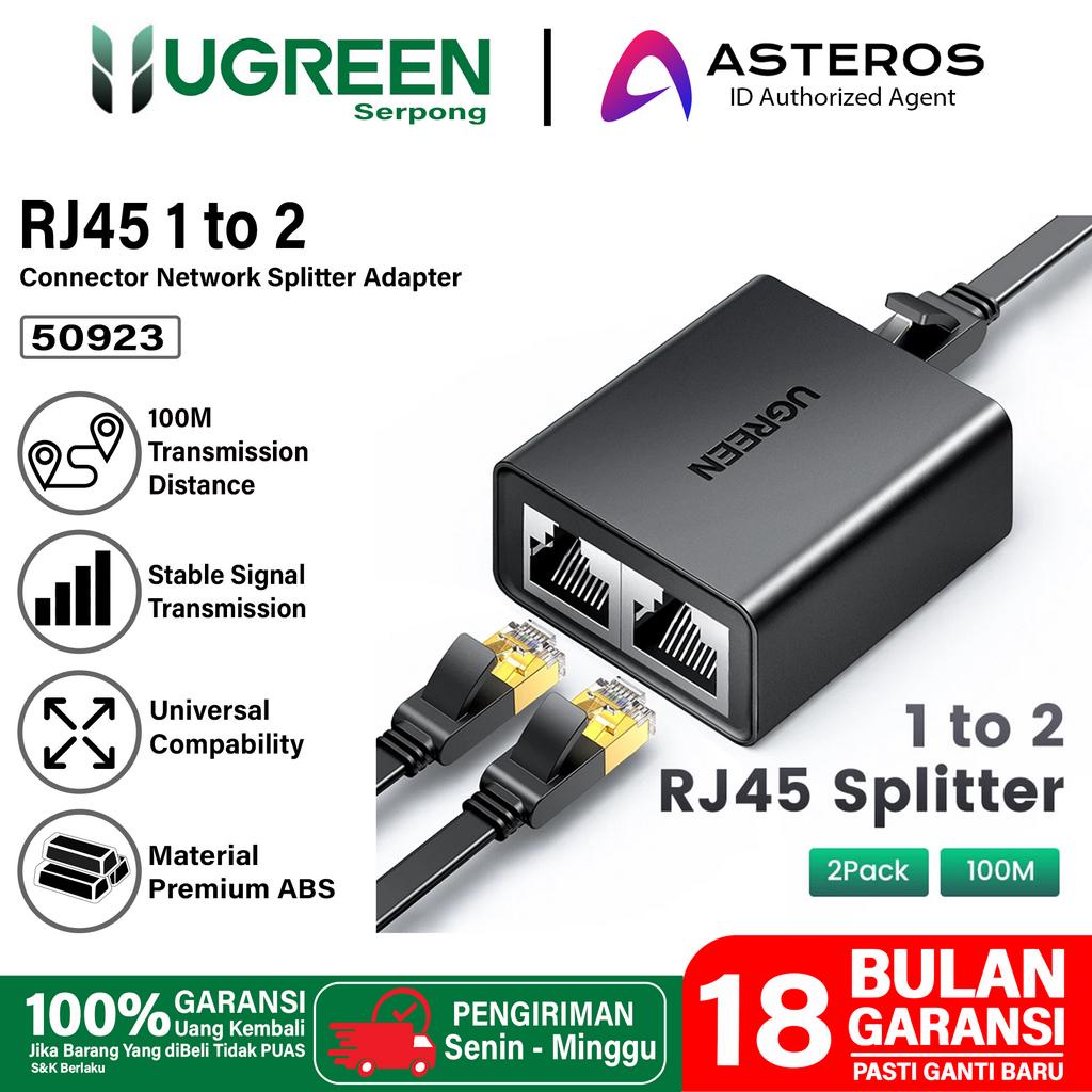 UGREEN Barel Lan Connector Anti Petir ,Sambungan Lan RJ45 1 Port ke 2 Port Extender Cat 5e Cat 6