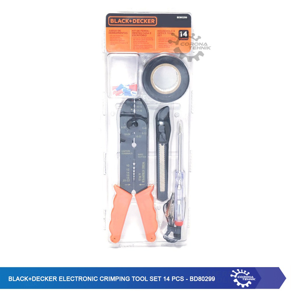 Black+Decker Electronic Crimping Tool Set 14 Pcs - BD80299