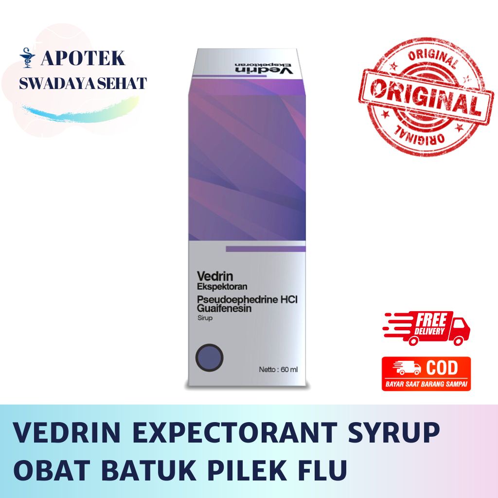 VEDRIN EXPECTORANT SYRUP 60 ML Sirup Obat Batuk PIlek Flu Neo