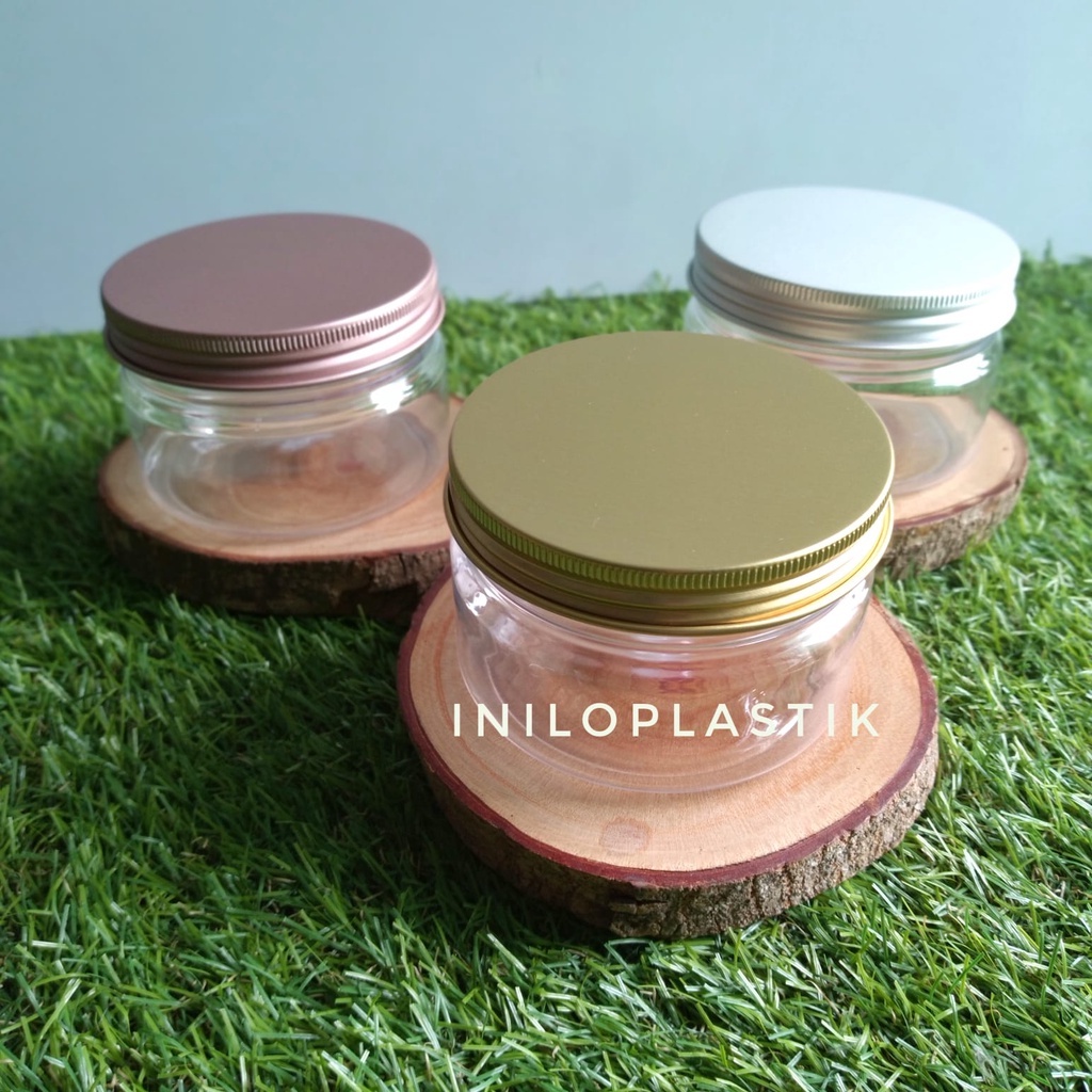 Toples Plastik Bulat Plastik 300 ml / Jar 300ml + tutup Alumunium Foil @10pcs
