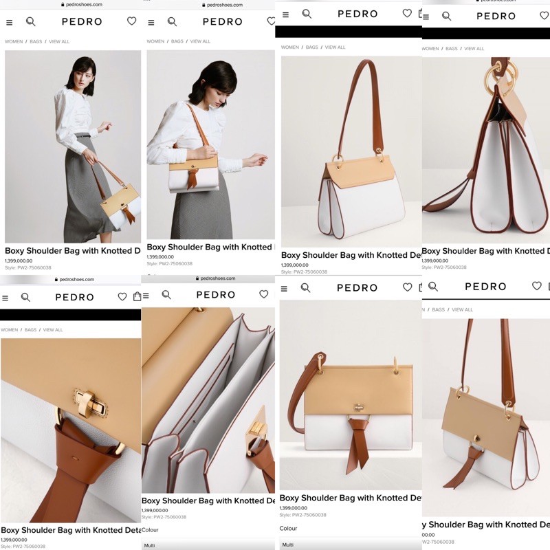 PEDRO BOXY SHOULDER BAG WITH KNOTTED