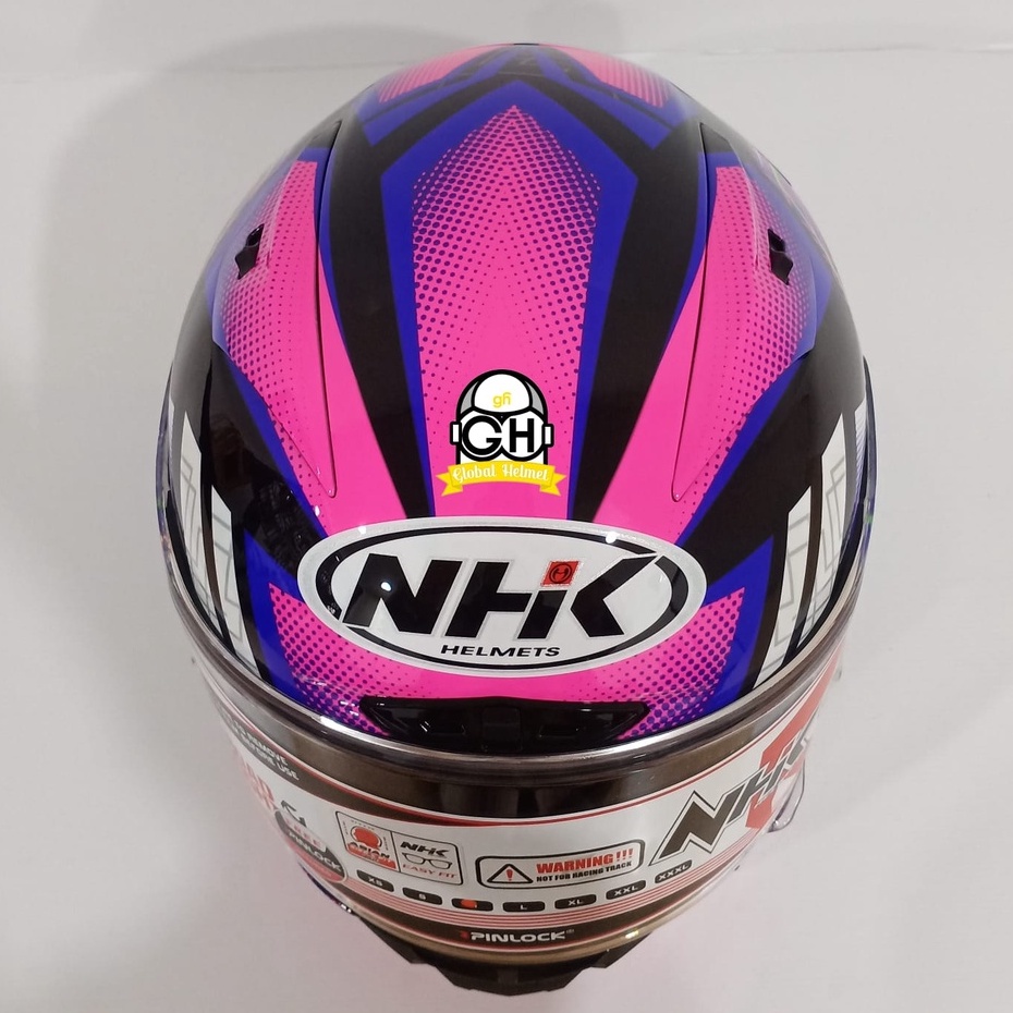 HELM NHK GP R TECH STREET R44 BLACK PINK GLOSSY