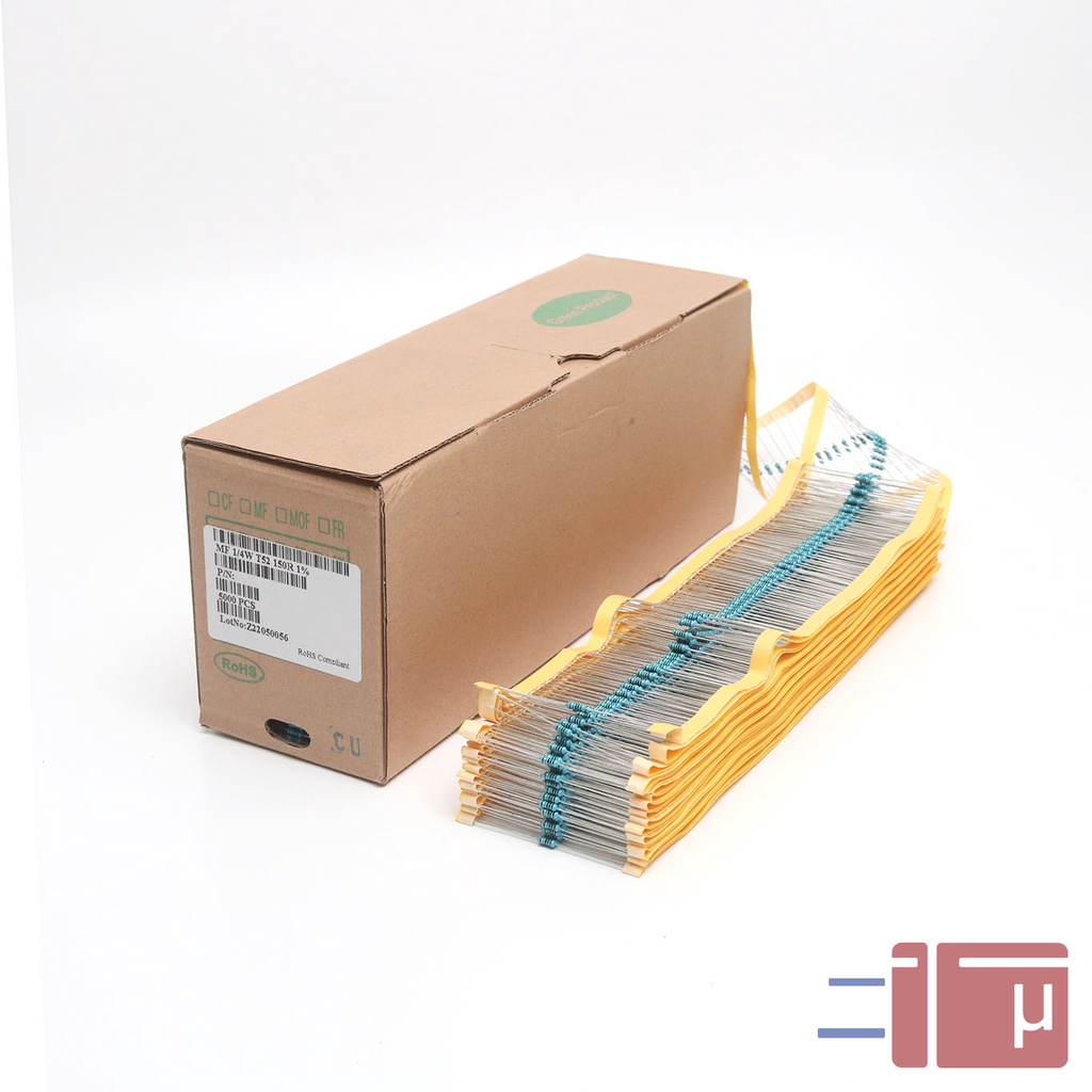 x10 Resistor 150R 150 Ohm 1/4W Metal Film 1% Taiwan Kaki Tembaga