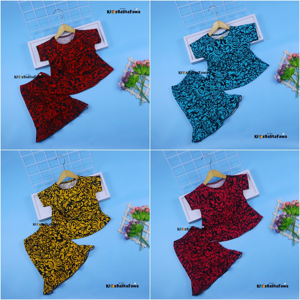 Setelan Lolly Anak uk 3-4 Tahun / Set Baju Cewek Import Atasan Bawahan Rok Kulot Perempuan