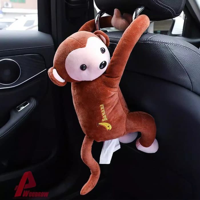 Kotak Box Penyimpanan Tissue Boneka Monyet Lucu Tempat Wadah tisu Mobil Dapur Kamar