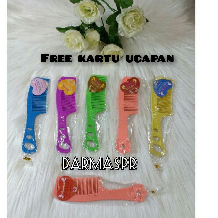 Souvenir Pernikahan Sisir Lobang Kecil / Mini Kemas Plastik / Hadiah Ulang Tahun / + kartu ucapan