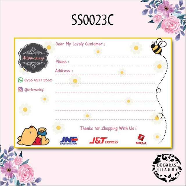 

Hanabi Shipping Sticker PER PCS HVS Doff Sticker Kode SS0022A SS0024C