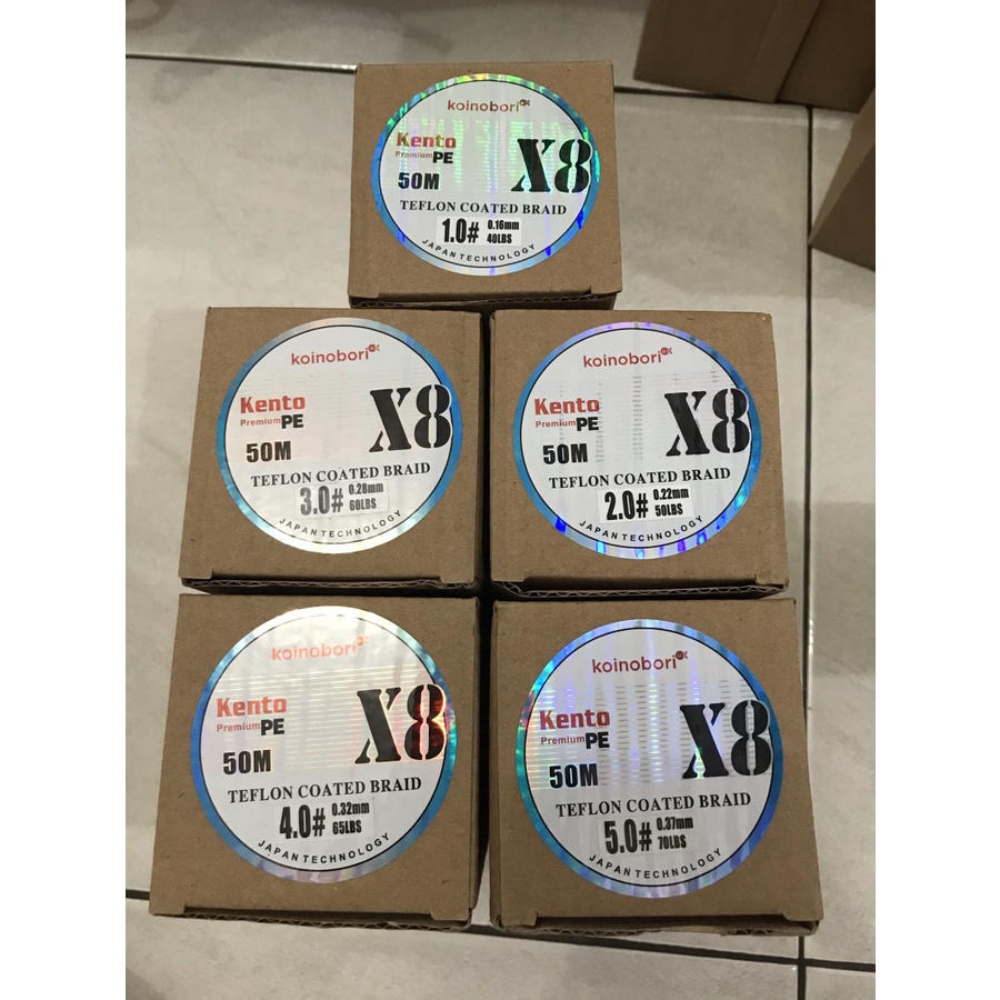 Senar pe koinobori kento x8 warna black 50 mtr conecting spool