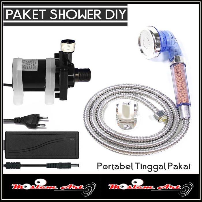 PAKET SHOWER KAMAR MANDI LENGKAP DENGAN POMPA PENDORONG - SHOWER AEROTOR 3 MODE