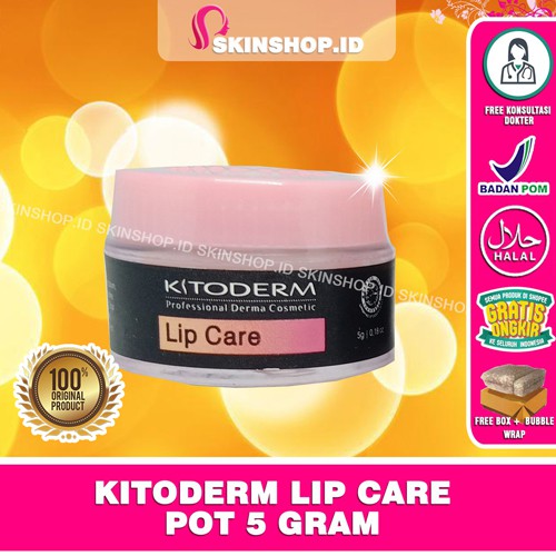 Kitoderm Lip Care POT (5GR) Original / Pelembab Bibir Kemasaan POT BPOM Aman