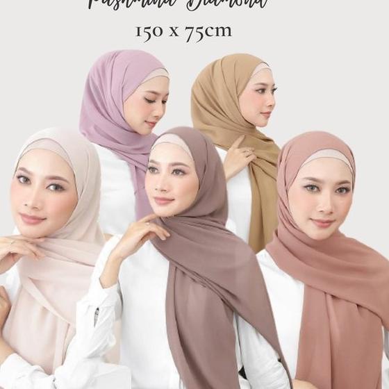 pashmina diamond hijab panjang jilbab segiempat polos panjang - Hitam