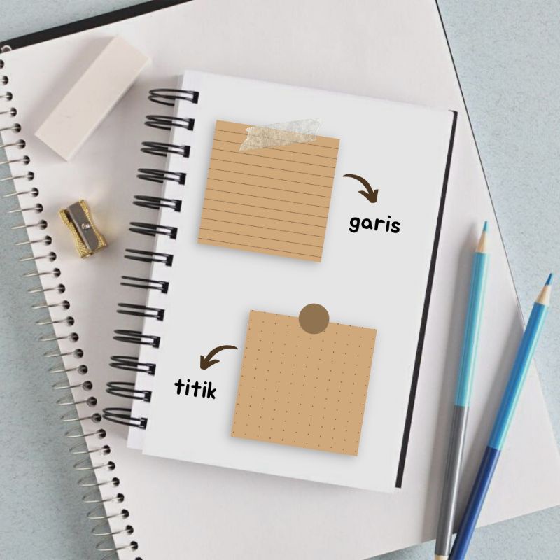 

MEMOPAD MEMO BROWN WHITE BASIC VINTAGE SIMPLE MURAH KERTAS CATATAN PENGINGAT NOTEPAD