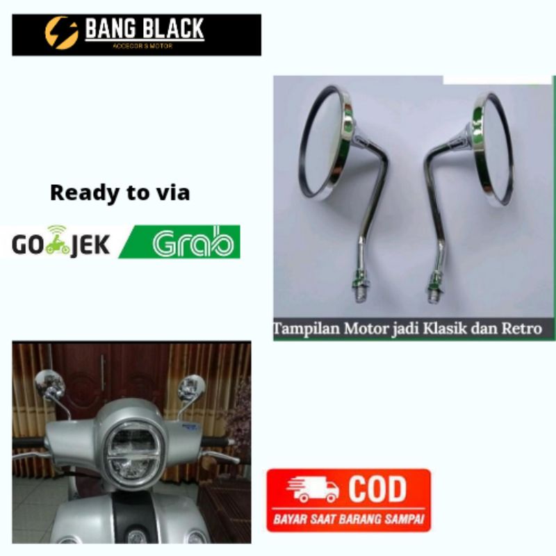 Spion retro bulat klasik Yamaha Fazio