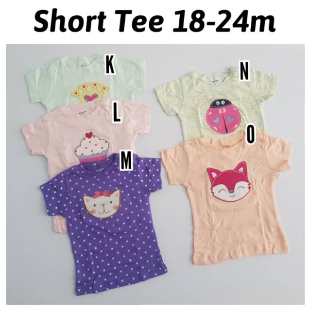 Kaos Anak Bayi Perempuan Lengan Pendek 18-24 Bulan