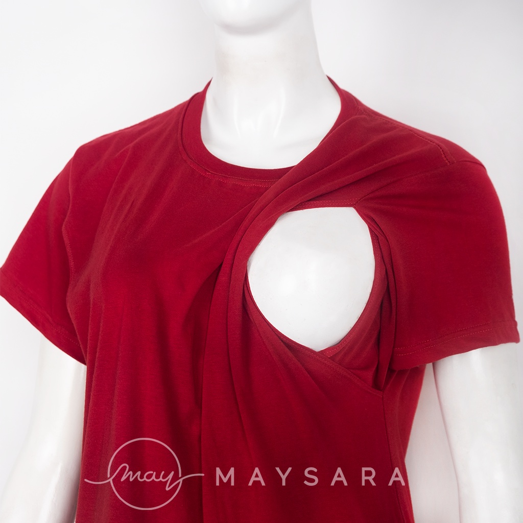 Baju menyusui bukaan samping atasan maysara-CN20-Maroon