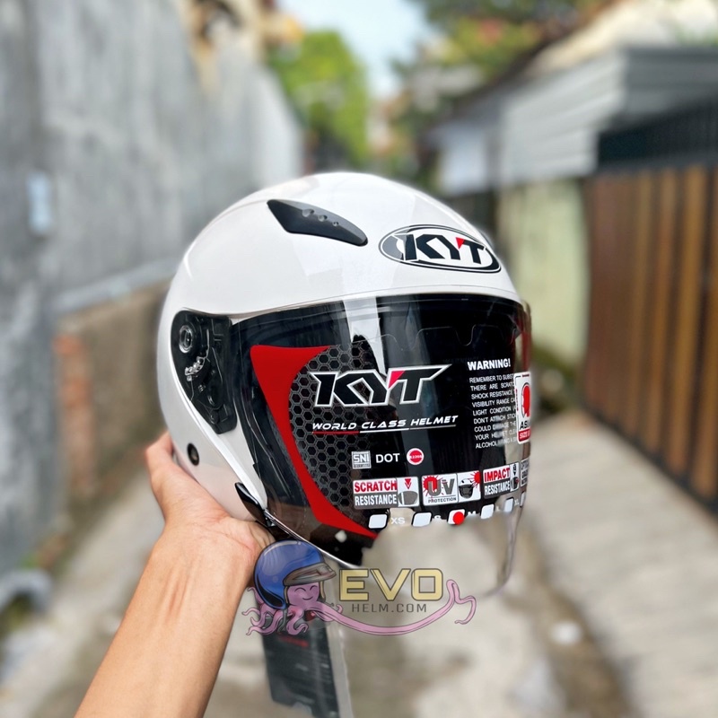 KYT GALAXY_SOLID WHITE (DOUBEL VISOR)