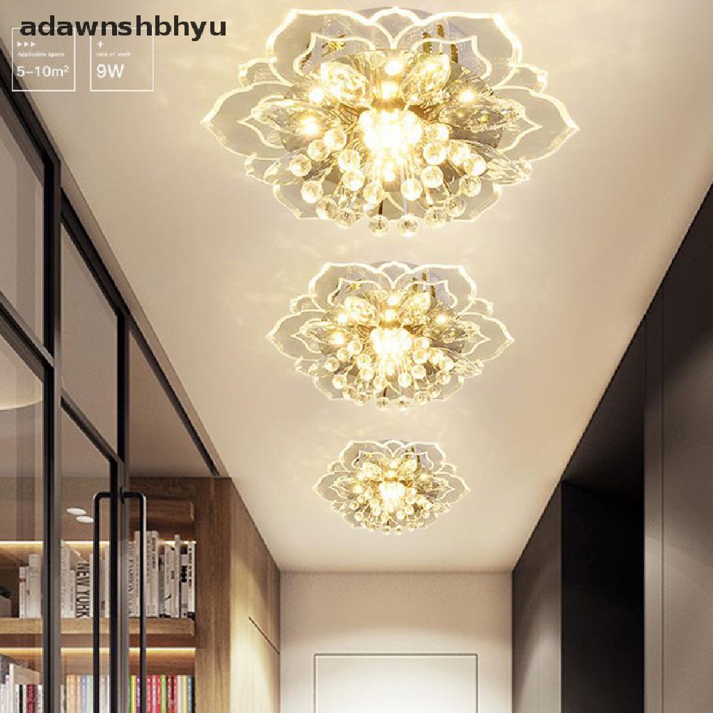 Adawnshbhyu 20cm 9W Modern Crystal LED Fitting Lampu Plafon Lorong Lampu Gantung Chandelier