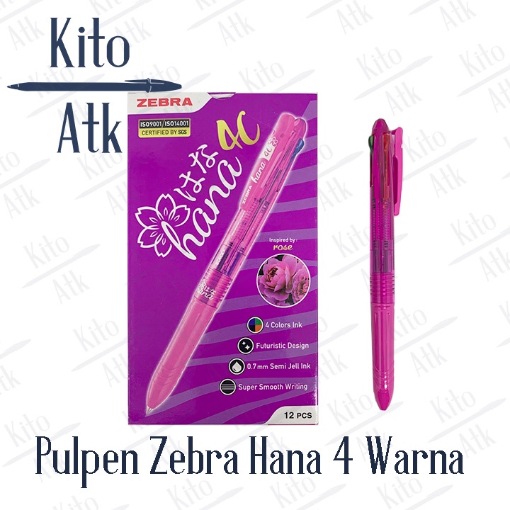 

Pulpen Zebra Hana 4 Warna / Colors