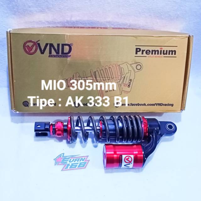 Shock / Shockbreaker VND Tabung Click Rebound Matic 305mm Red Titanium Original VND