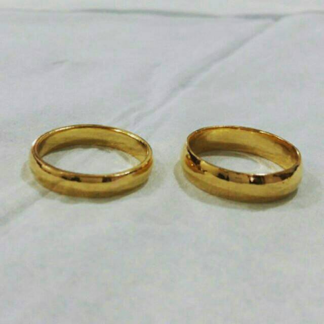Cincin polos cincin kawin berlapis emas 24k