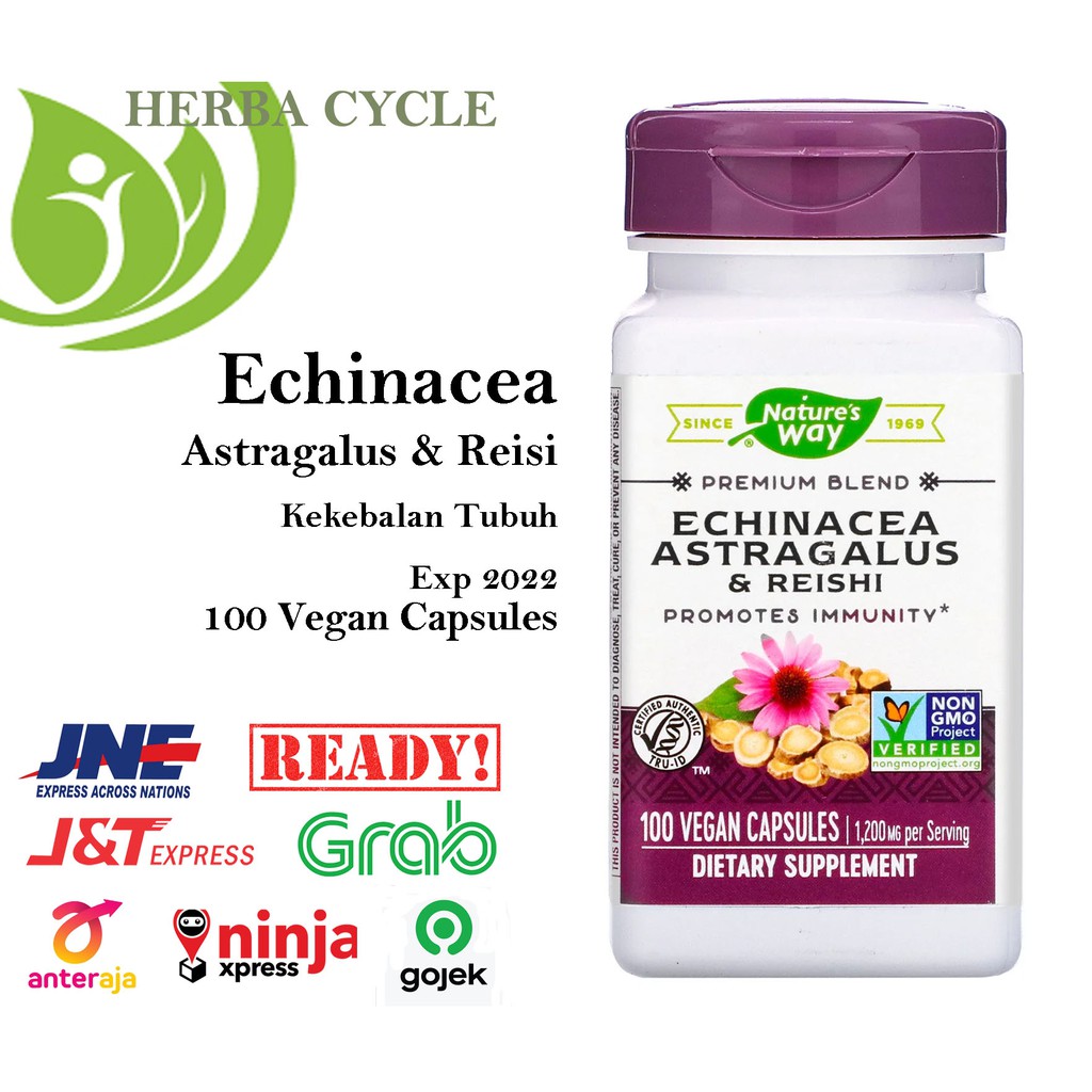 Natures Way Echinacea Astragalus Reishi 400mg 100 Veg Sup. Daya Tahan