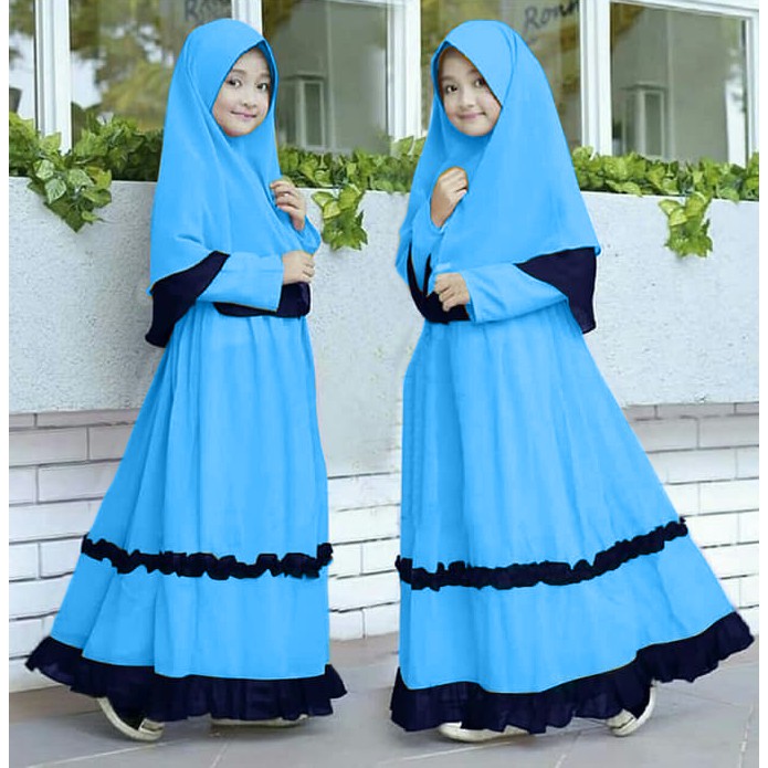 Gamis Anak Perempuan Kitty Kids FREE HIJAB Untuk Anak Usia 2 -15 Tahun Moscrepe