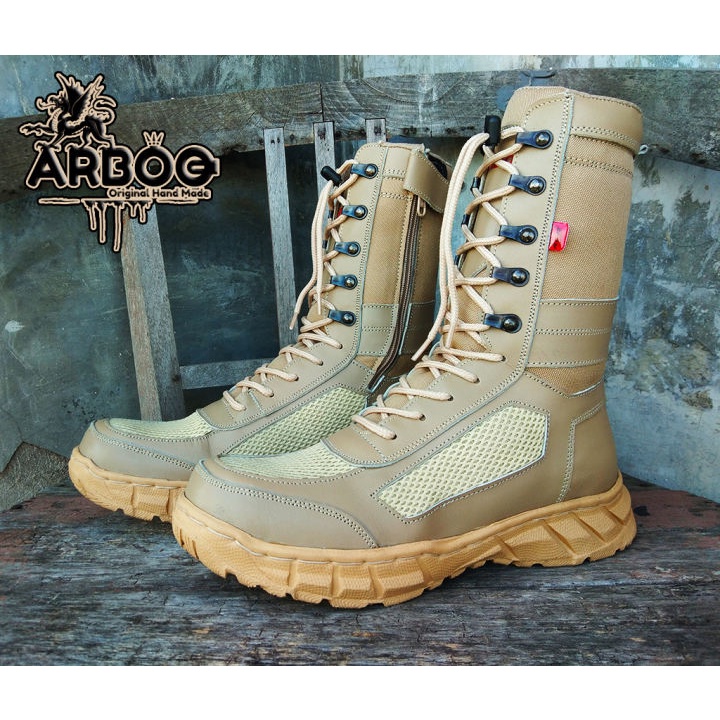 SEPATU PDL PDH BOOTS SAFETY GURUN BOA TAWON CREAM GURUN ARBOO REALPIC UJUNG BESI RINGAN DAN KUAT
