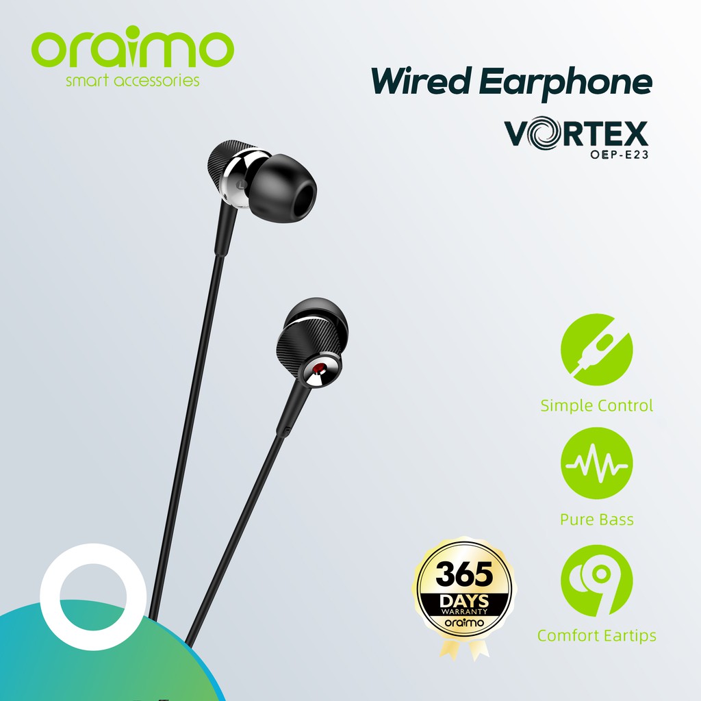 VROFFSTORE  Oraimo Earphone / Hands free dengan Mic Universal 3.5mm IOS/Android OEP-E23 OEP 23