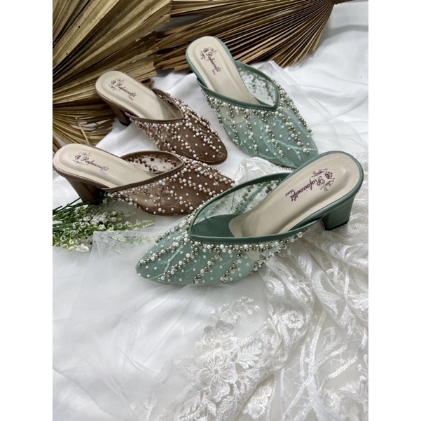 RAFAIZOUTFIt sepatu Yesika mocca sepatu wedding heels  cantik tinggi 7cm