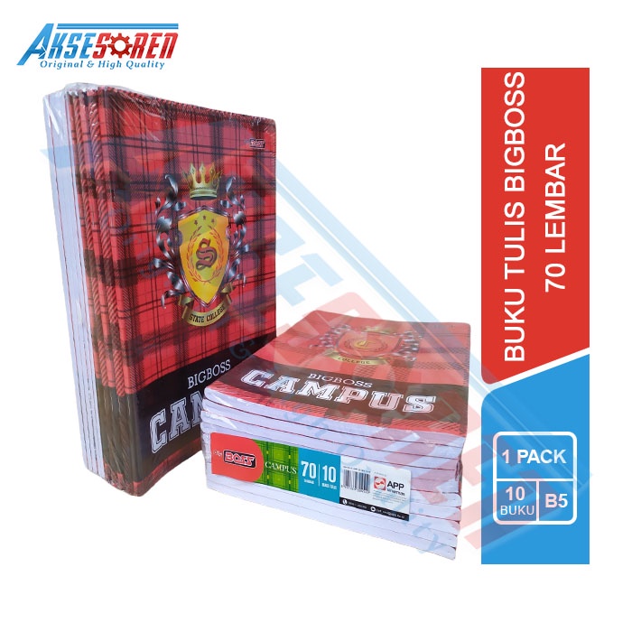 

BUKU TULIS CAMPUS BIGBOSS [1 PACK/70 LEMBAR] / BUKU TULIS SEKOLAH PANJANG B5 / WRITE BOOK BIGBOSS 1 PACK / BUKU KAMPUS BIGBOSS 1 PAK BESAR / ALAT TULIS SEKOLAH