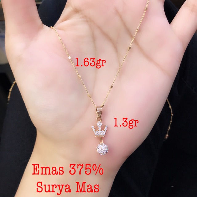 Kalung dan liontin emas 375%