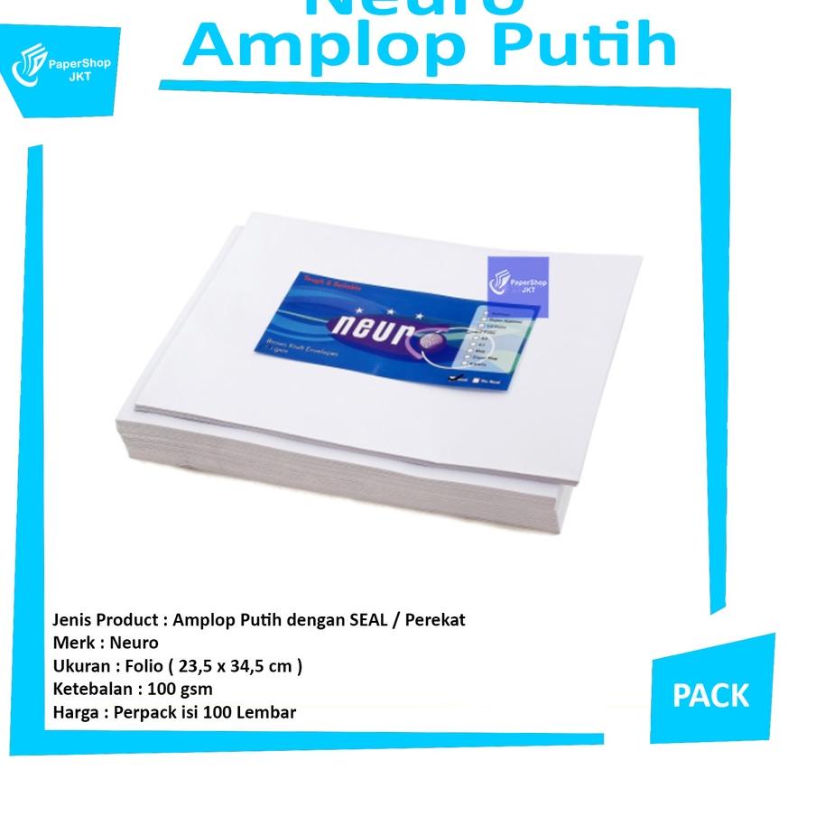 

NEURO Amplop Putih Folio SEAL 100gsm !
