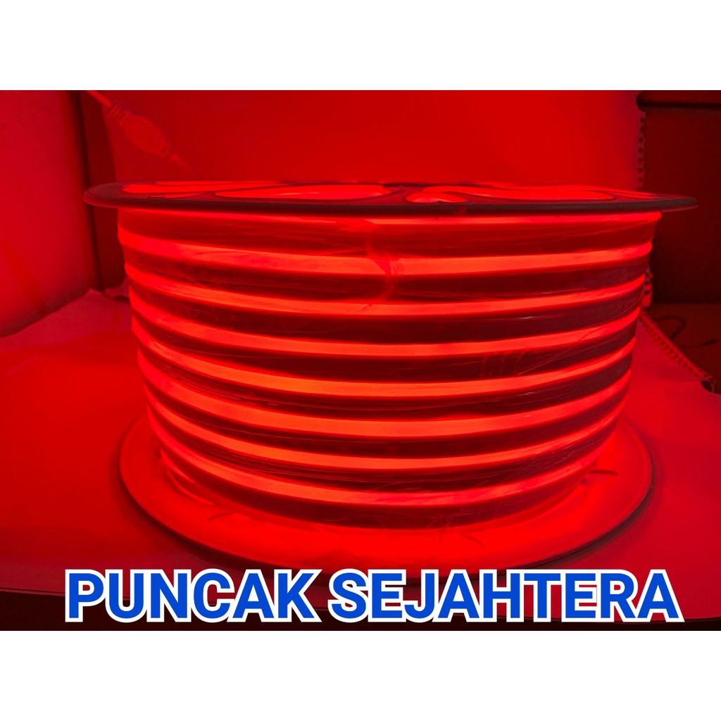 Lampu Led neon flexible Rope light Custom Warna merah / Red meteran (belum termasuk colokan)