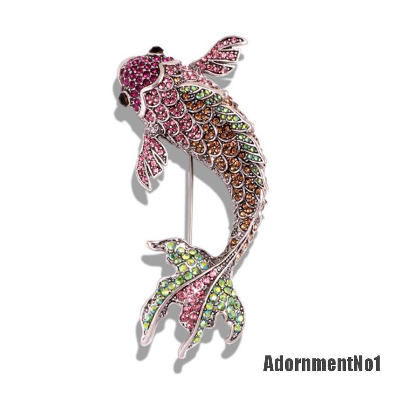 (Adornmentno1) 1pc Bros Pin Enamel Bentuk Ikan Mas Merah Untuk Wanita