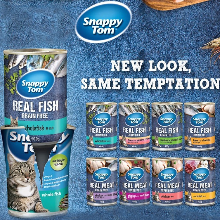 Snappy Tom 400GR Kaleng Makanan Kucing Adult Wet Cat Food SnappyTom Premium