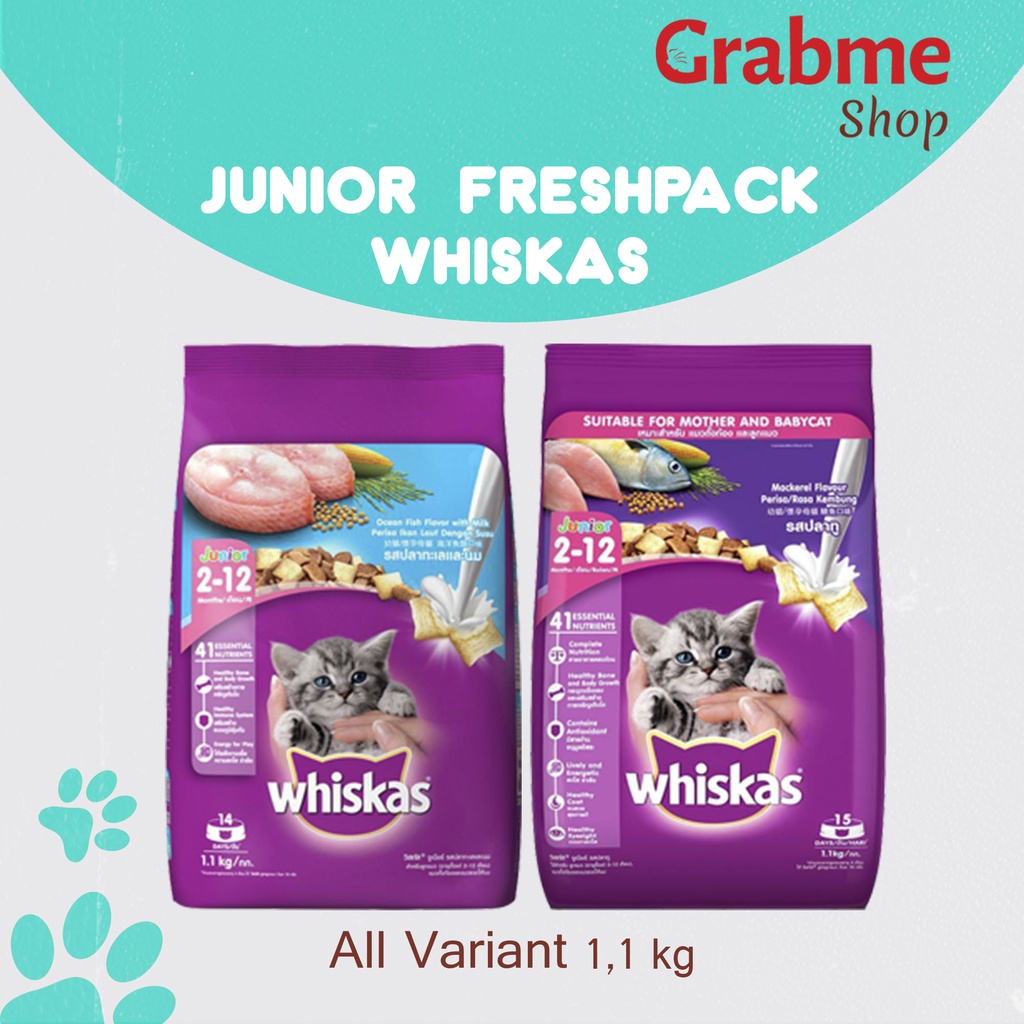 Makanan Kucing kering murah WHISKAS JUNIOR All Variant 1,1 kg