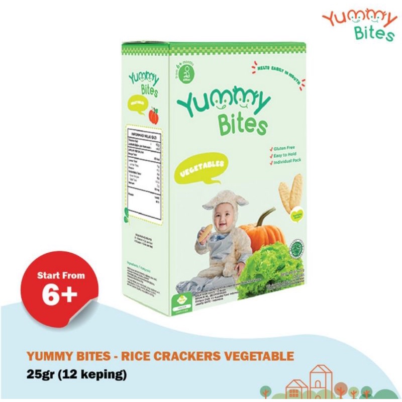 Yummy Bites Baby Rice Crackers 25 gr/Snack Bayi/Cemilan Bayi