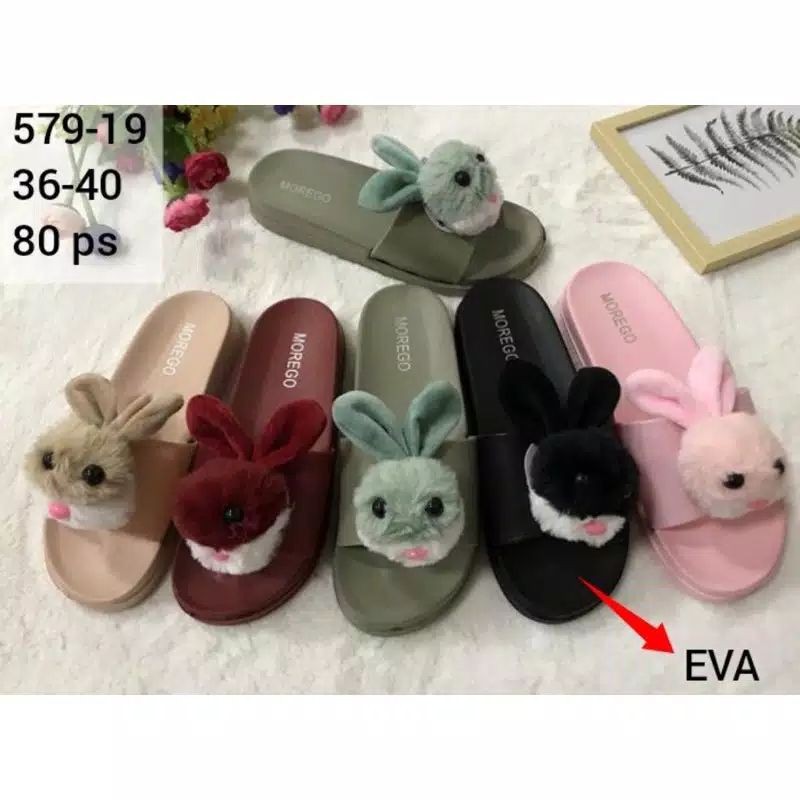 sandal bulu kelinci dewasa morego 579-19