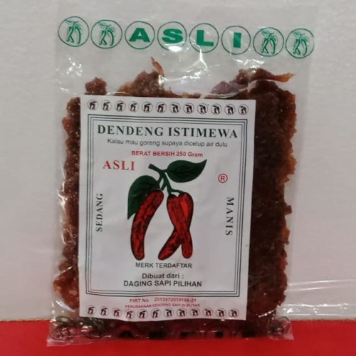 Dendeng Istimewa Asli 250gr Cap Cabe Merah Sedang Manis Daging Sapi