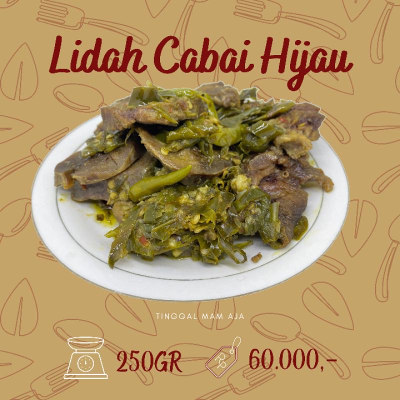 

Lidah sapi Cabai Hijau 250gr