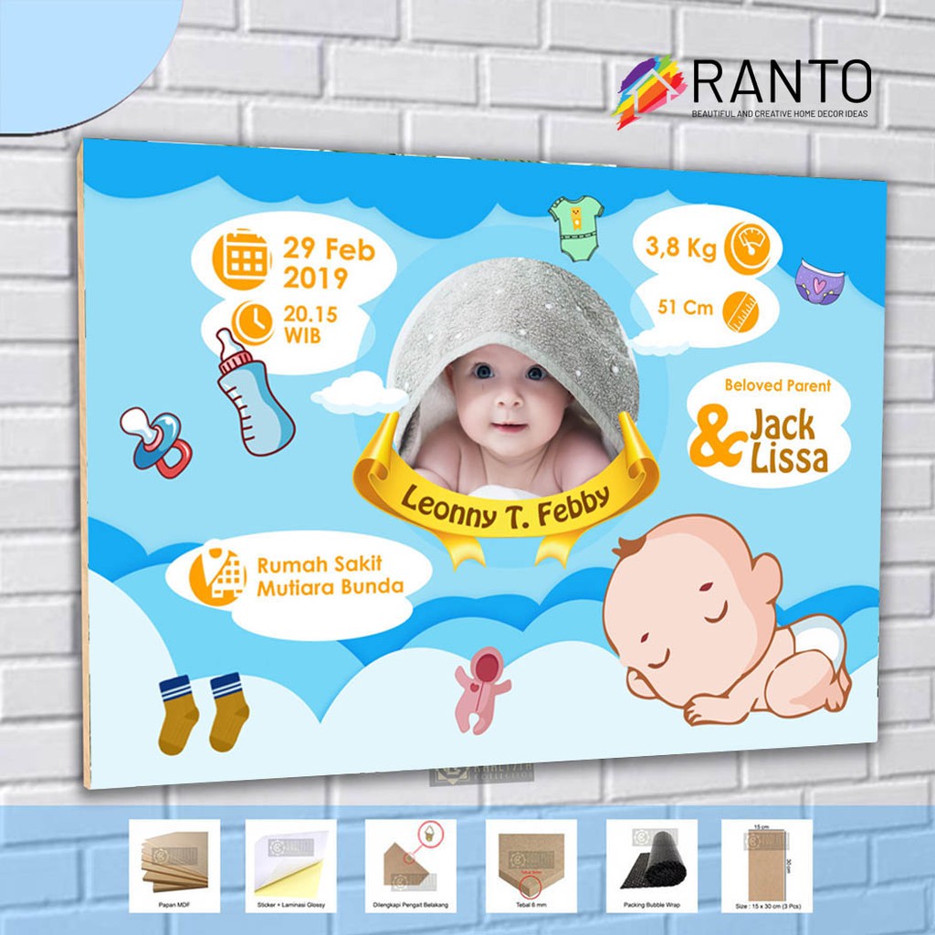 Hiasan Dinding Biodata Bayi D100 Baby Shower Wall Decor Dekorasi Dinding Rumah Poster Kayu Mdf Shopee Indonesia