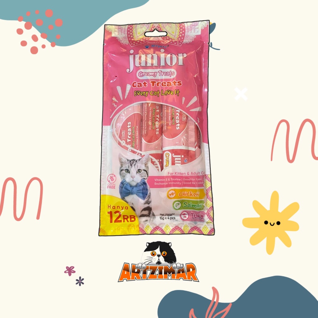 Snack Kucing / Cemilan Kucing Junior Creamy For Kitten &amp; Adult 60gr