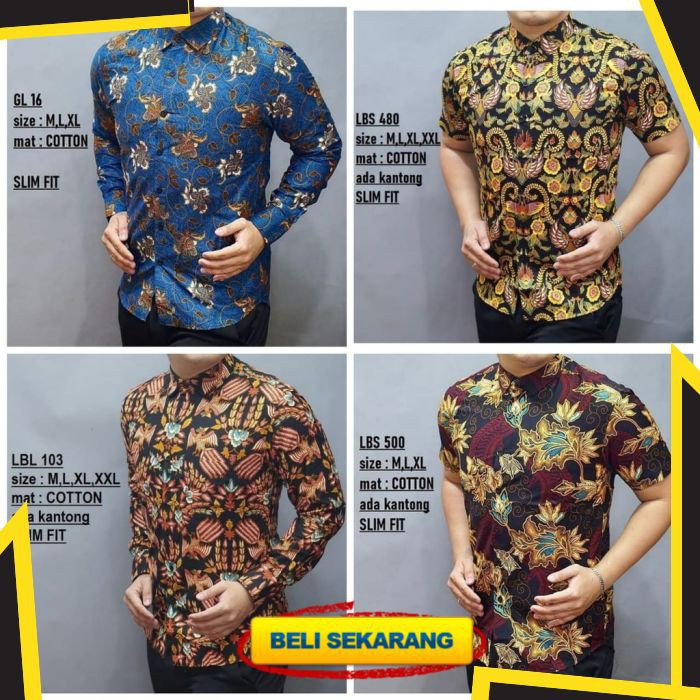 BATIK PRIA SLIM FIT MODERN ELEGAN KEMEJA BATIK PRIA SLIMFIT KATUN PREMIUM MODEL 9 KEMEJA FORMAL COD