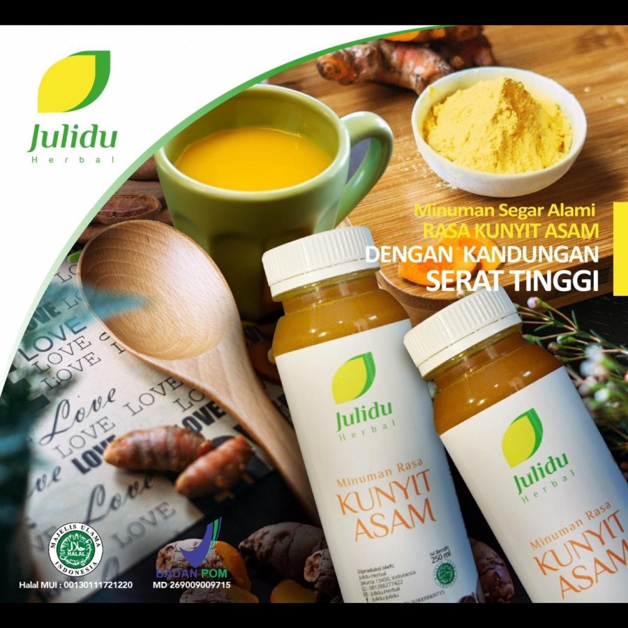 

Minuman HERBAL JULIDU Kunyit Asem /Jamu JULIDU Kunyit Asem sehat&segar bikin nagih