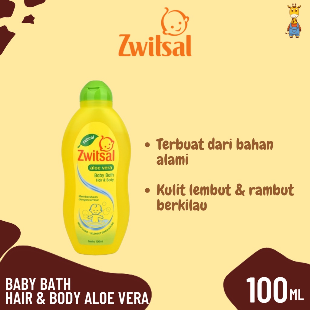 Zwitsal Baby Bath Hair &amp; Body Aloe Vera 100ml - Sabun dan Shampo Bayi