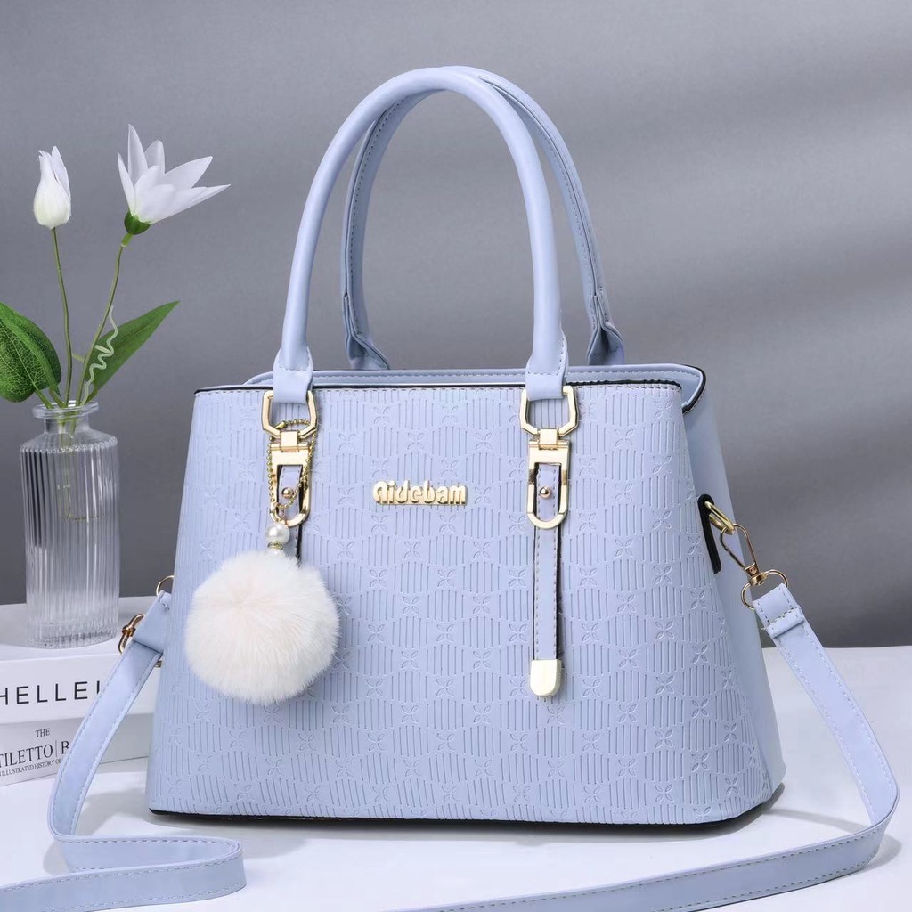 BQ 3494 RISCE TAS HAND BAG IMPORT WANITA CEWEK PEREMPUAN JAKARTA BATAM GANTUNGAN POM POM