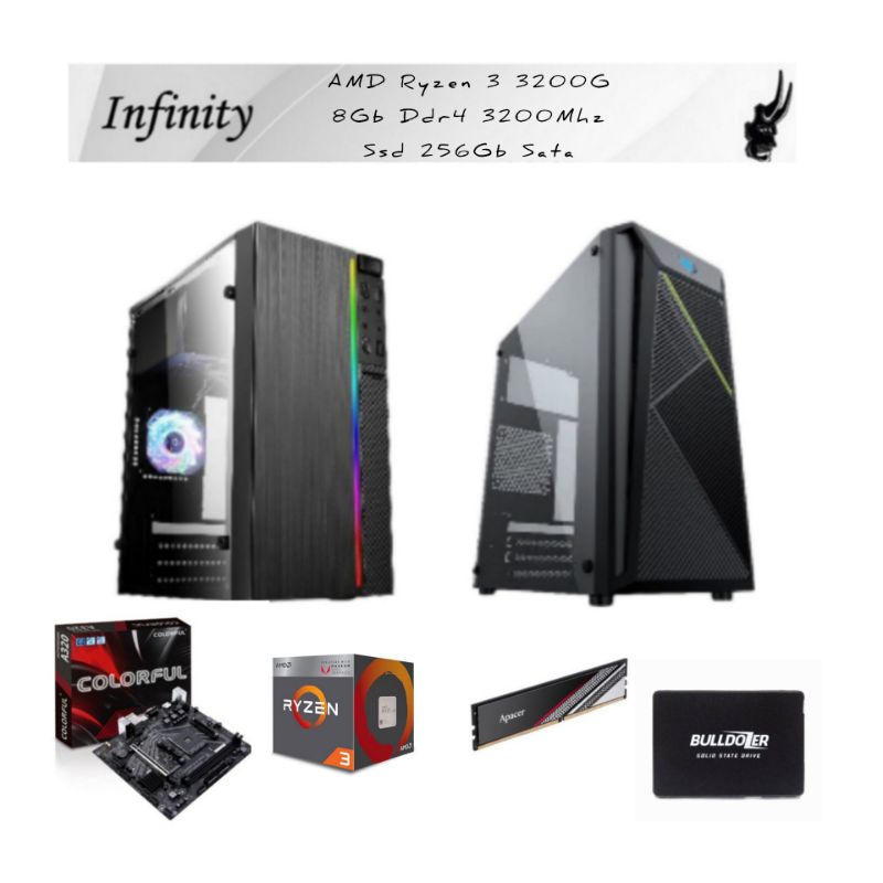 PC GAMING AMD RYZEN 3 3200G 8GB RAM 256GB SDD - AMD RYZEN 3 3200G