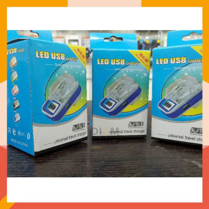 Desktop charger kodok LED USB universal Charger destok Jepit Baterai